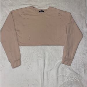 Forever 21 beige / tan tattered sweatshirt.